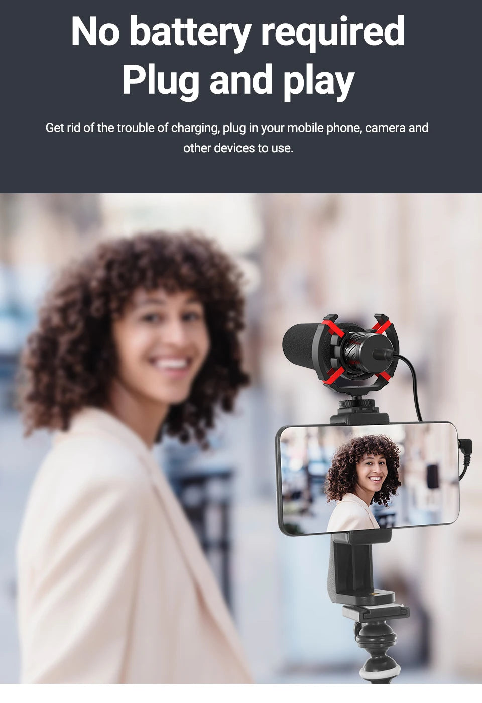 MAMEN Professional Shotgun Microphone Vlog Podcast Microfone Cardioid Pickup for Canon Nikon Camera Phone Interview Recording