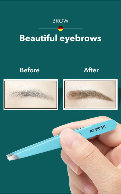 MR.GREEN Eyebrow Tweezer Colorful Hair Beauty Fine Hairs Puller Stainless Steel Slanted Eye Brow Clips Removal Makeup Tools - AMULET RING STORE