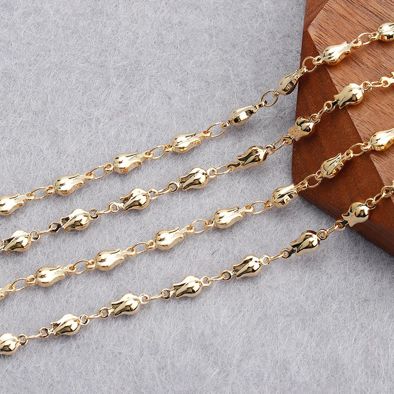 YEGUI C164,jewelry accessories,diy chain,18k gold plated,0.3microns,copper metal,diy bracelet necklace,jewelry making,1m/lot - AMULET RING STORE