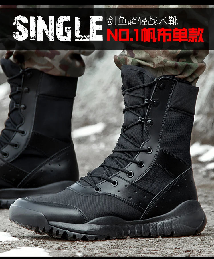 Summer Combat Boot Men Women Climbing Training Lightweight Waterproof Tactical Boots Outdoor Hiking Breathable Mesh Shoes - AMULET RING STORE