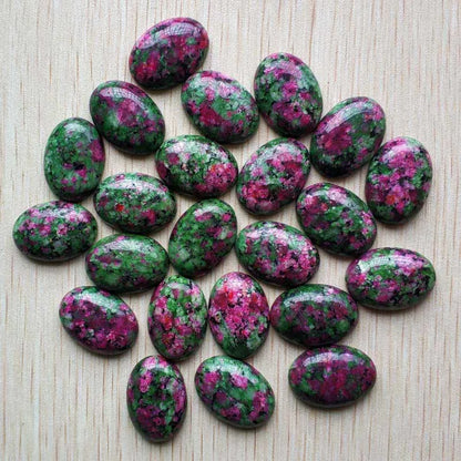 Fast shipping 20pcs/lot Wholesale 18x25mm 2022 hot sell natural stone mixed Oval CAB CABOCHON teardrop beads for jewelry making - AMULET RING STORE
