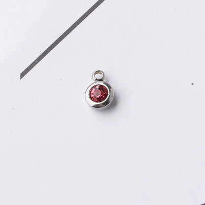 Fnixtar 60Pcs/Lot Stainless Steel Birthstone Charms 6.5mm Rhinestones Month Birthstone Charms For DIY Jewelry Making Necklace