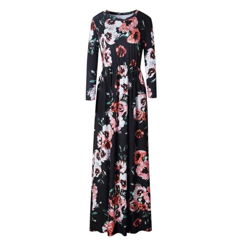 Women Summer Floral Print Maxi  2025 Loose White Boho Beach Dress Women Vintage Evening Party Long Dress Vestidos Female Robe