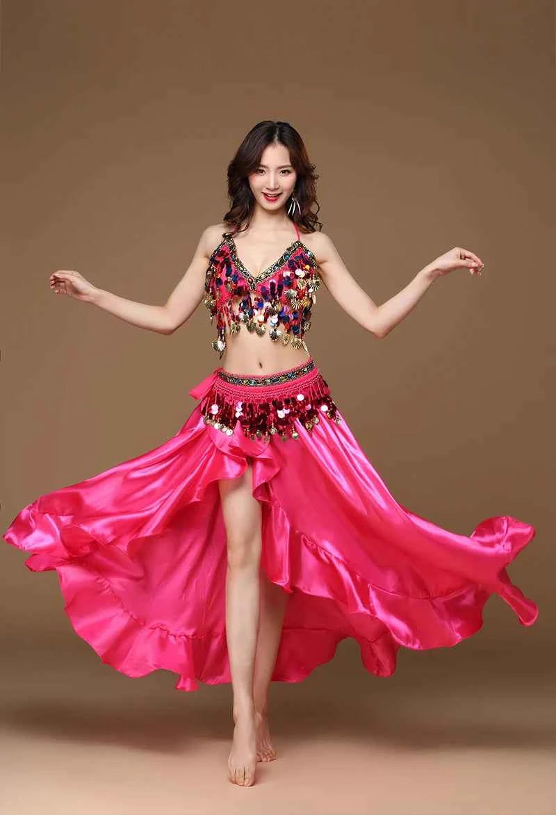 New Adult Lady Women Belly Dance Costume Oriental Bellydance Skirt Stage Performance 3pcs set Bra Belt Skirt Bellydancing Wear