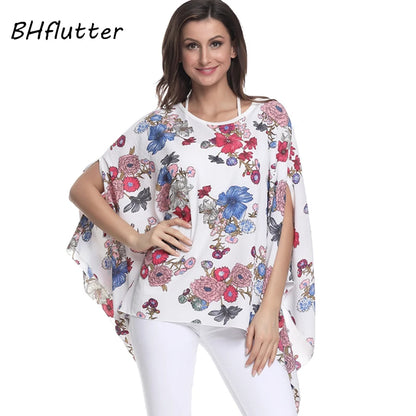 BHflutter 4XL 5XL 6XL Plus Size Women Clothing 2018 Boho Style Batwing Chiffon Summer Dress Mini Casual Beach Dresses Vestidos - AMULET RING STORE