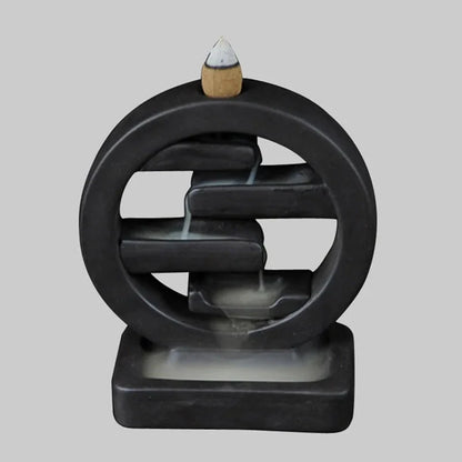 Indoor Decoration Crafts Backflow Tower Cones Censer Geometric Waterfall Aroma Burner Incense Holder Living Room Office Ornament - AMULET RING STORE