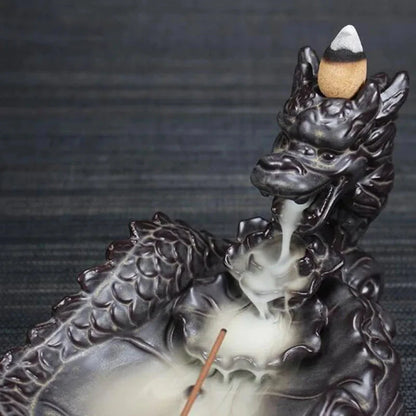 Backflow Incense Burner Incense Holder Auspicous Dragon Waterfall Aroma Furnace China Ceramic Crafts Zen Home Decor - AMULET RING STORE