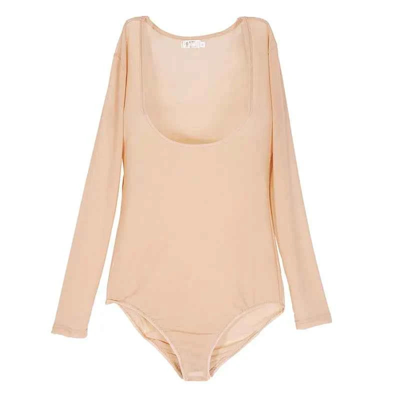 Plus Size One Piece Dance Accessories Long Sleeves Chest Opened Women Bodysuit Bottoming Shirt Belly Dance Tops