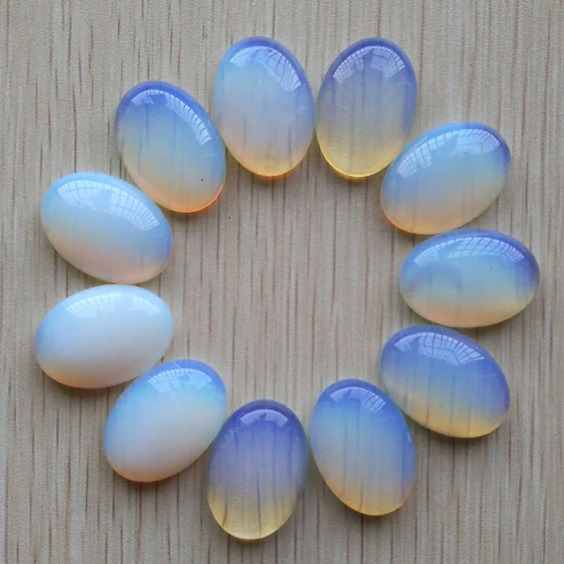 Fast shipping 20pcs/lot Wholesale 18x25mm 2022 hot sell natural stone mixed Oval CAB CABOCHON teardrop beads for jewelry making - AMULET RING STORE