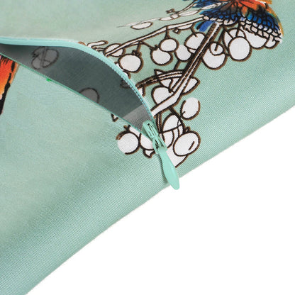 Nice-forever Vintage Elegant Floral Print Pleated Round neck vestidos A-Line Pinup Business Party Women Flare Swing Dress A102