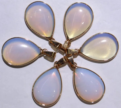 Natural Stone Water Drop Shape Pendant - DIY Jewelry Charm
