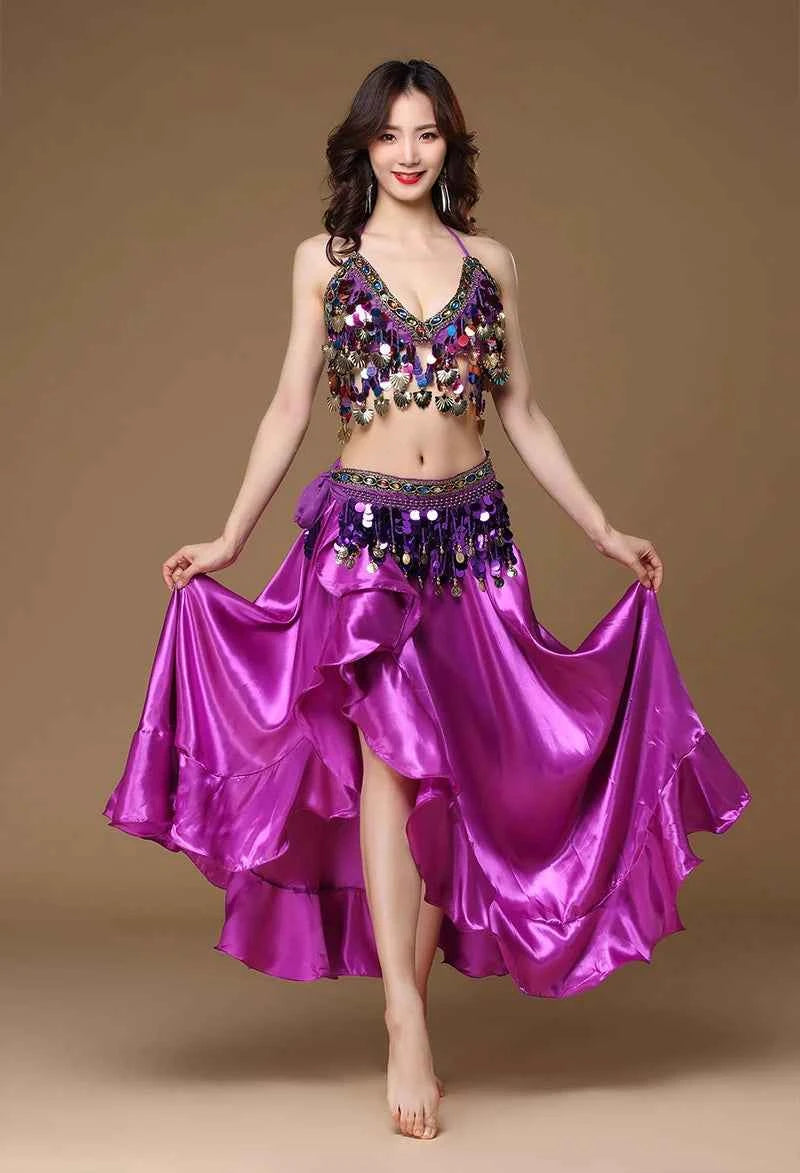 New Adult Lady Women Belly Dance Costume Oriental Bellydance Skirt Stage Performance 3pcs set Bra Belt Skirt Bellydancing Wear