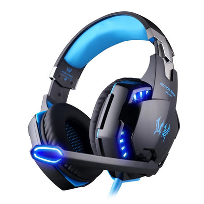 KOTION EACH Gaming Headset Casque Deep Bass Stereo Game Headphone with Microphone LED Light for PS4 Phone Laptop PC Gamer