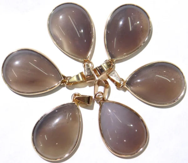 Natural Stone Water Drop Shape Pendant - DIY Jewelry Charm