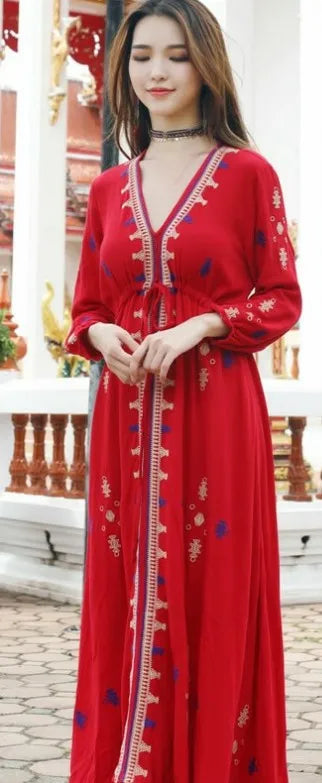 Sari India Women Clothing National Embroidered Dress Cotton Pakistan Style Costume Indian Top Long  Blouse