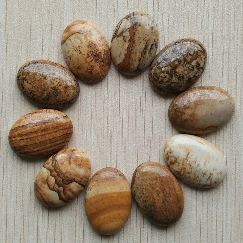 Fast shipping 20pcs/lot Wholesale 18x25mm 2022 hot sell natural stone mixed Oval CAB CABOCHON teardrop beads for jewelry making - AMULET RING STORE