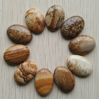 Fast shipping 20pcs/lot Wholesale 18x25mm 2022 hot sell natural stone mixed Oval CAB CABOCHON teardrop beads for jewelry making - AMULET RING STORE