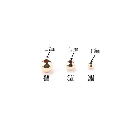100pcs 14K Gold Filled Spacer Beads 2mm 3mm 4mm Round Loose Bead for Bracelets Necklace DIY Jewelry Making Accessories Wholesale - AMULET RING STORE