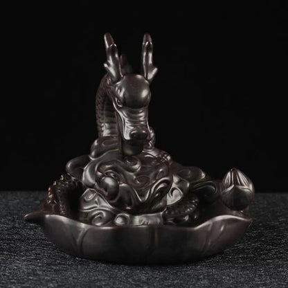 Backflow Incense Burner Incense Holder Auspicous Dragon Waterfall Aroma Furnace China Ceramic Crafts Zen Home Decor - AMULET RING STORE