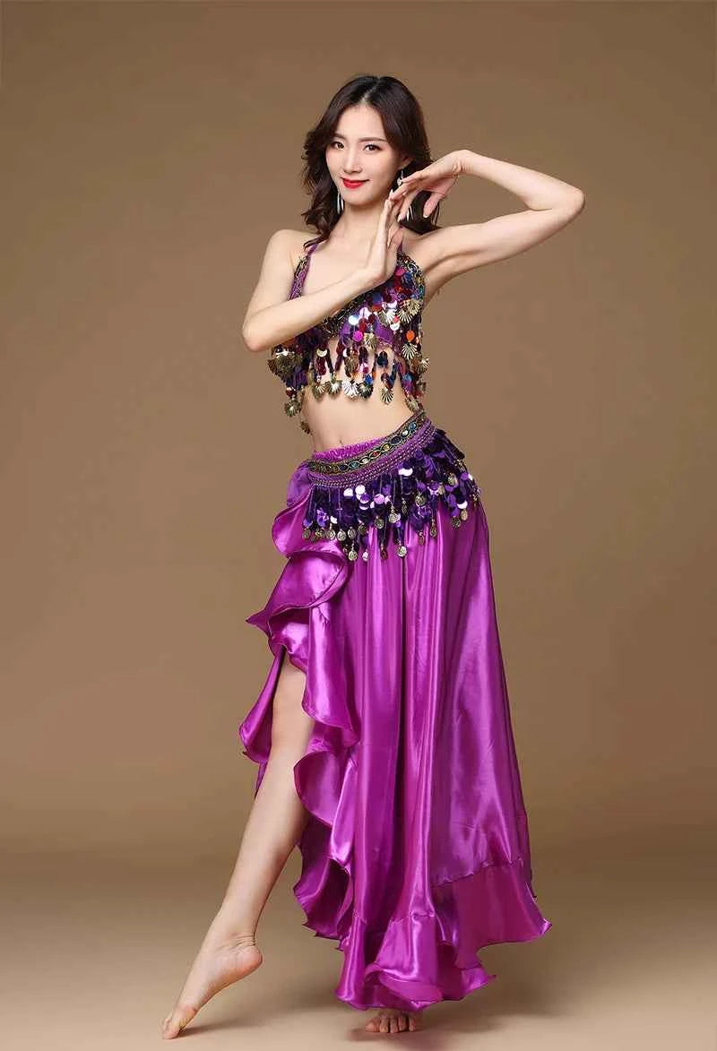 New Adult Lady Women Belly Dance Costume Oriental Bellydance Skirt Stage Performance 3pcs set Bra Belt Skirt Bellydancing Wear