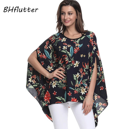 BHflutter 4XL 5XL 6XL Plus Size Women Clothing 2018 Boho Style Batwing Chiffon Summer Dress Mini Casual Beach Dresses Vestidos - AMULET RING STORE