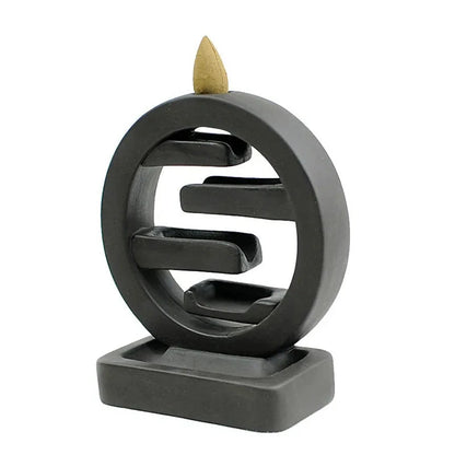 Indoor Decoration Crafts Backflow Tower Cones Censer Geometric Waterfall Aroma Burner Incense Holder Living Room Office Ornament - AMULET RING STORE