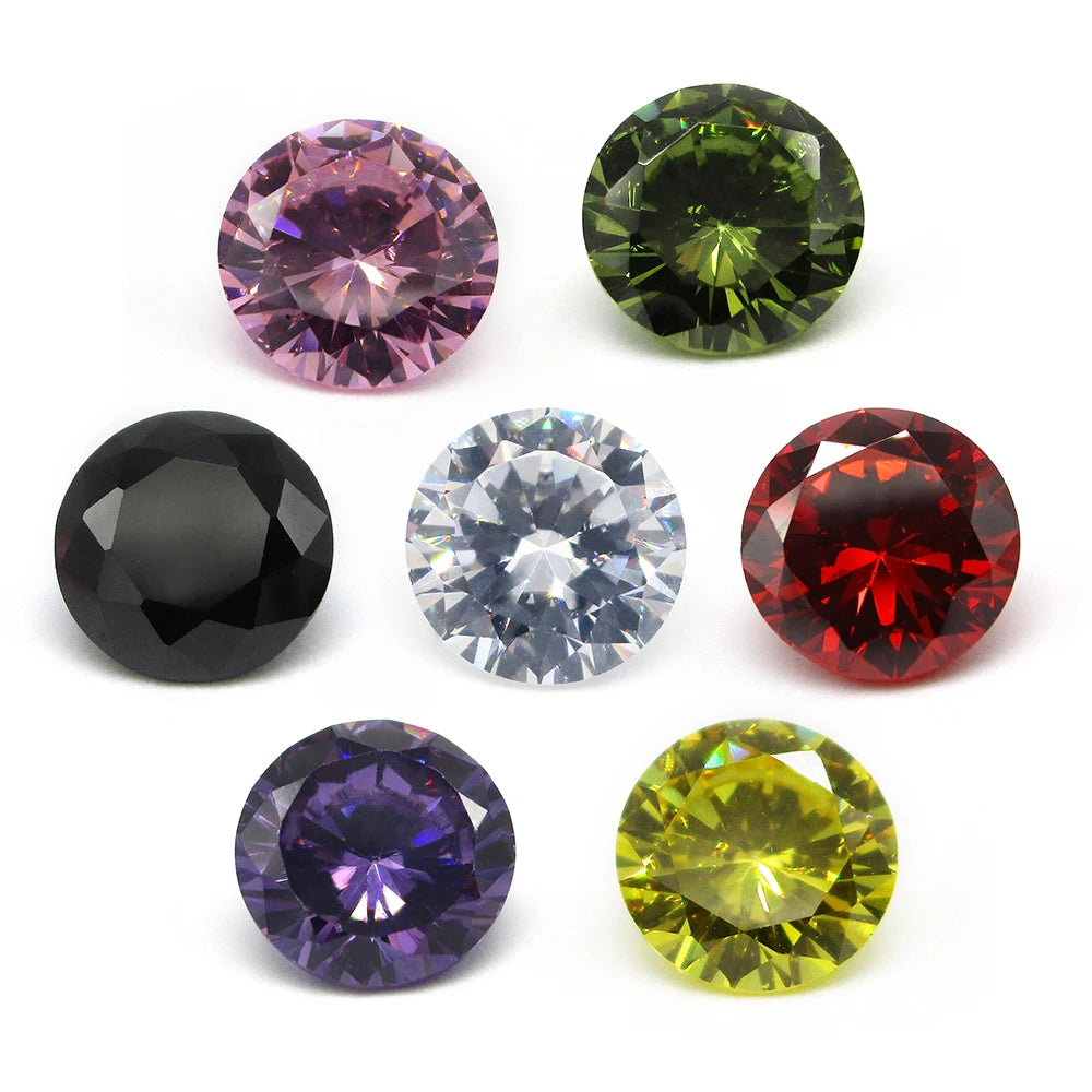 1.0~10mm AAAAA Various Colors Loose Cubic Zirconia Stone Round Brilliant Cut CZ Stone Synthetic Gems For DIY Jewelry - AMULET RING STORE