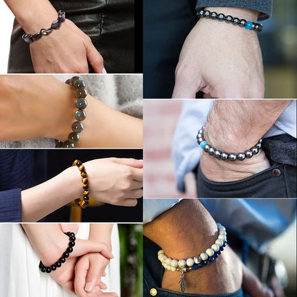 2-3mm Natural Stone Beaded Necklace Handmade Mini Tourmaline lapis crystal Energy Healing Female Bracelet for Women Jewelry Gift - AMULET RING STORE