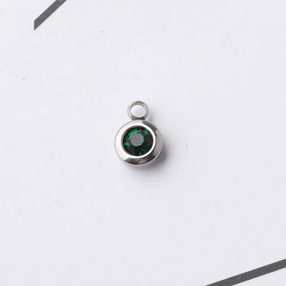 Fnixtar 60Pcs/Lot Stainless Steel Birthstone Charms 6.5mm Rhinestones Month Birthstone Charms For DIY Jewelry Making Necklace