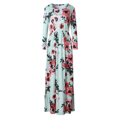 Women Summer Floral Print Maxi  2025 Loose White Boho Beach Dress Women Vintage Evening Party Long Dress Vestidos Female Robe