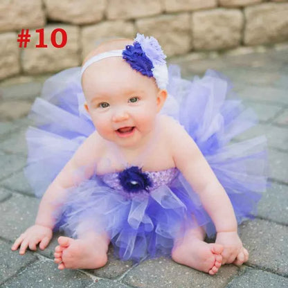 Girls Rainbow Fairy Tutu Dress Fluffy Baby Dress with Matching Headband Toddler Halloween Birthday Photo Costume TS125