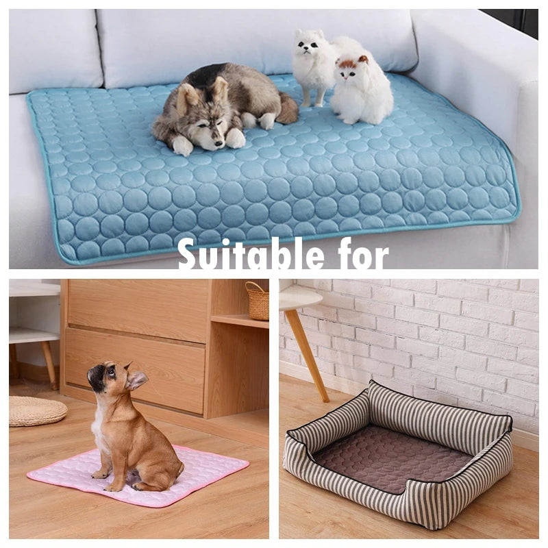 Dog Mat Cooling Summer Pad Mat For Dogs Cat Blanket Sofa Breathable Pet Dog Bed Summer Washable For Small Medium Large Dogs Car - AMULET RING STORE