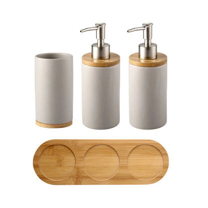 UNTIOR 3PCS Ceramic Bathroom Accessories Set Fashion Soap Dispenser Toothbrush Holder Tumbler Ceramic Household Bathroom Product - AMULET RING STORE