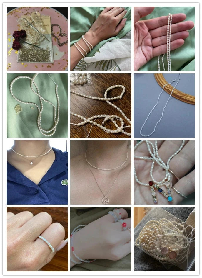Natural Freshwater Pearl Beads Rice shape Loose isolation Beads For jewelry making DIY necklace bracelet accessories Size1.8-2mm - AMULET RING STORE