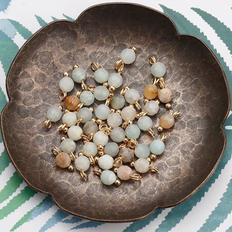 GUFEATHER,50pcs/lot,M899,jewelry accessories,18k gold plated,copper metal,natural stone,hand made,diy earrings,jewelry making - AMULET RING STORE