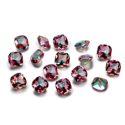 1.5-2.5ct Top Brand Rainbow Mystery Topaz Loose Gemstone 9x9MM Square Cut Stones Jewelry Decoration Stone 10 pcs/set