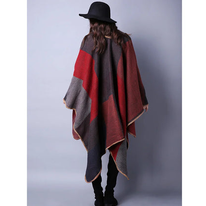 Winter Fashion Poncho Women Capes Scarf Imitation Cashmere Ladies Scarves Warm Shawls Wraps Woman Ponchos Bufanda Mujer Foulard