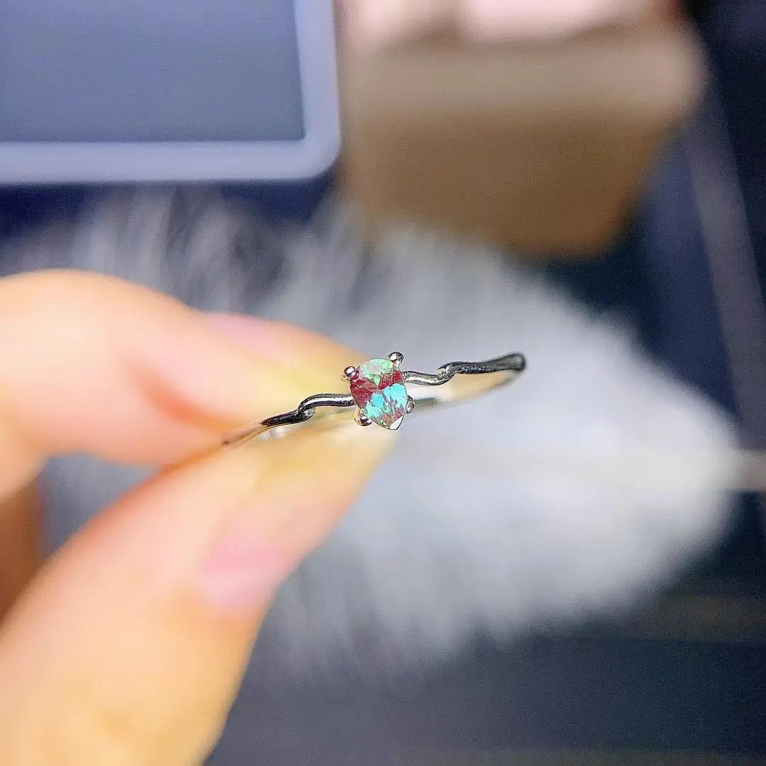 Solid 14K Rose Gold Vintage Alexandrite Engagement Ring