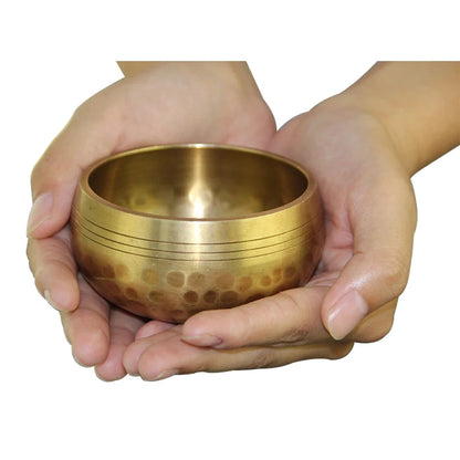 3.15 inch (8 CM) Silent Mind Tibetan Singing Bowl Set Antique Design With Dual Surface Mallet and Yoga physiotherapy - AMULET RING STORE