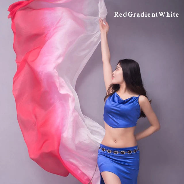 Silk Shawl For Belly Dancing Shawls Belly Dance Silk Veil Scarves Face Customized Hand Thrown Scarf Gradient 200cm 250cm 270cm