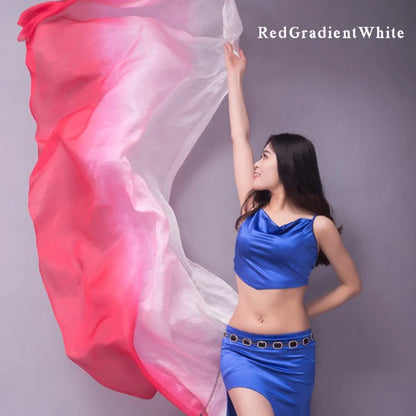 Silk Shawl For Belly Dancing Shawls Belly Dance Silk Veil Scarves Face Customized Hand Thrown Scarf Gradient 200cm 250cm 270cm