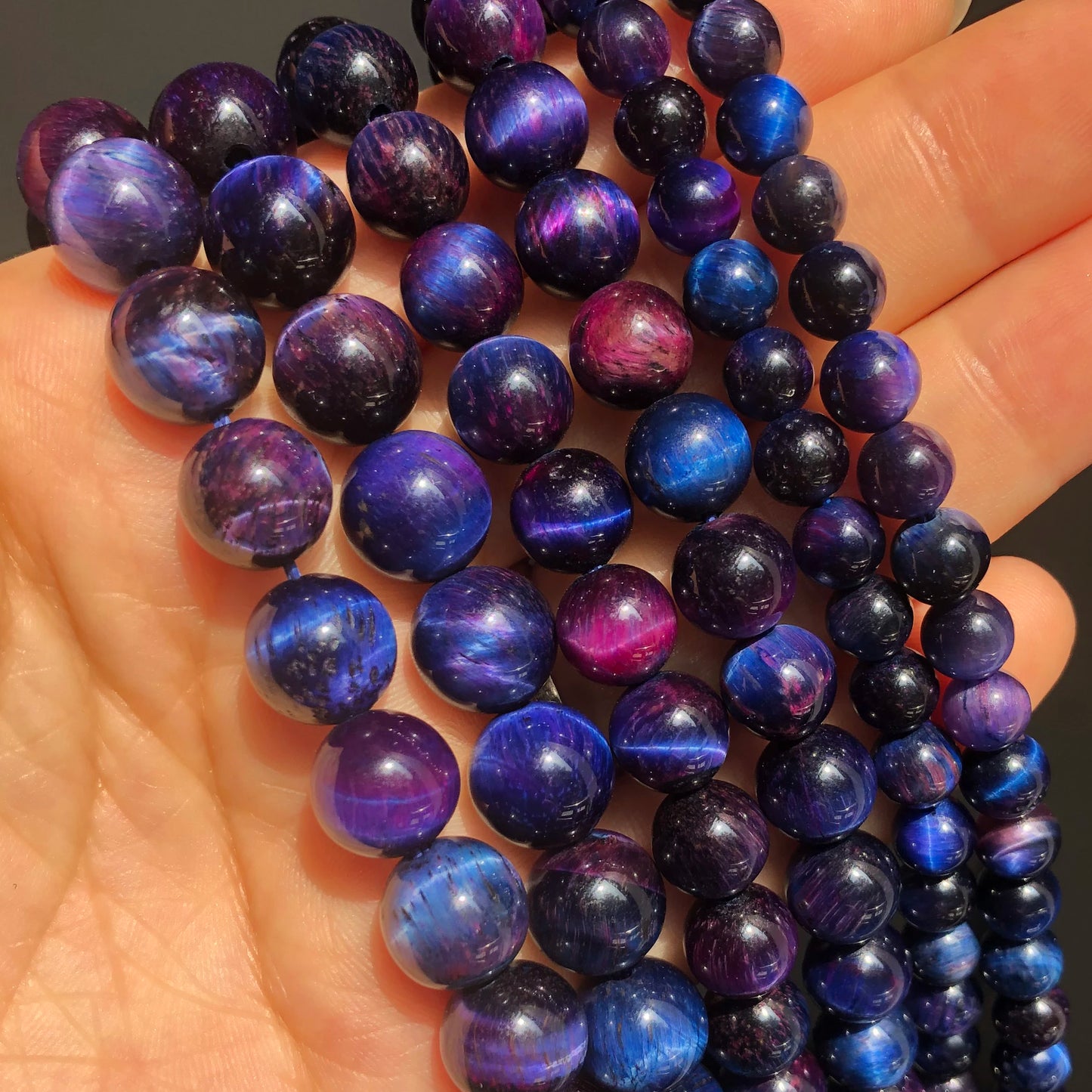 Natural Stone Multicolor Tiger Eye Round Loose Beads For Jewelry Making 4 6 8 10 12 14mm DIY Bracelet Accessories 15'' Strands - AMULET RING STORE