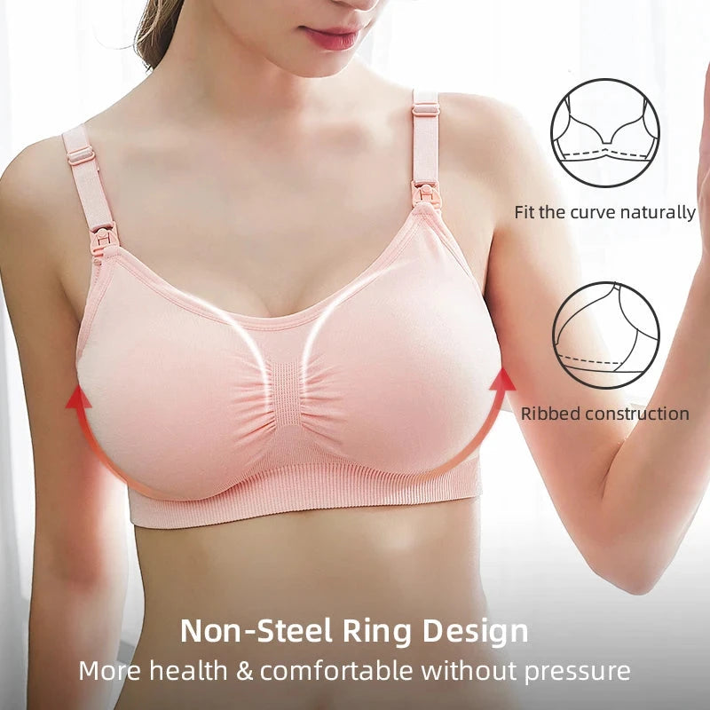 High Quality Plus Size Nursing Bra Breathable Women Breastfeeding Underwear Seamless Maternity Bra Push Up - AMULET RING STORE