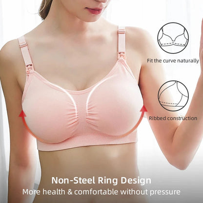 High Quality Plus Size Nursing Bra Breathable Women Breastfeeding Underwear Seamless Maternity Bra Push Up - AMULET RING STORE