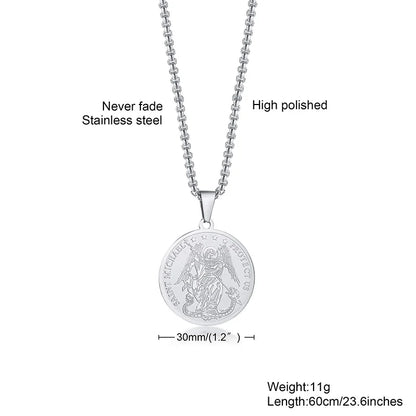 Stainless Steel Seven Archangels Necklace for Men