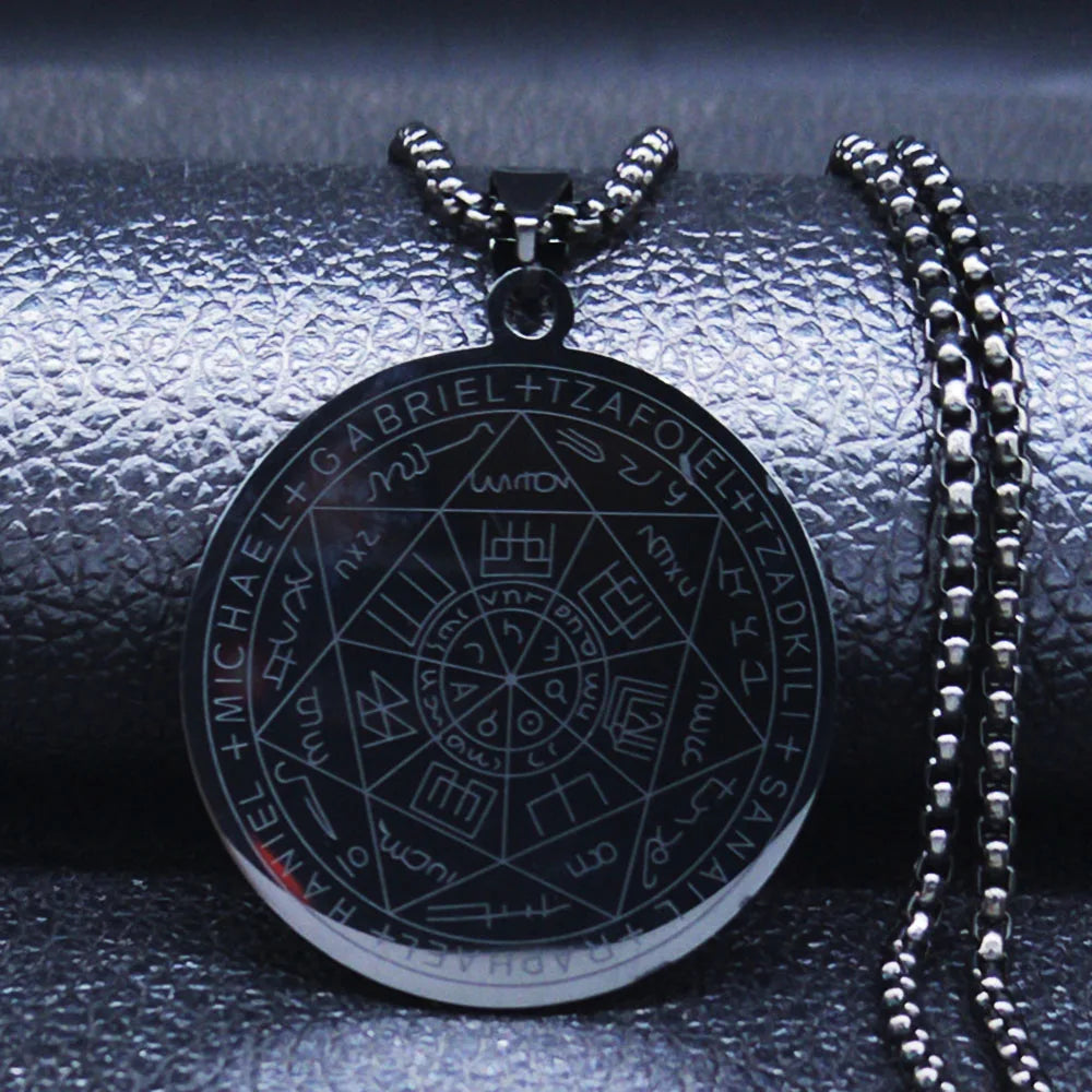 Seven Archangels Amulet Stainless Steel Necklaces Men AMULET RING STORE