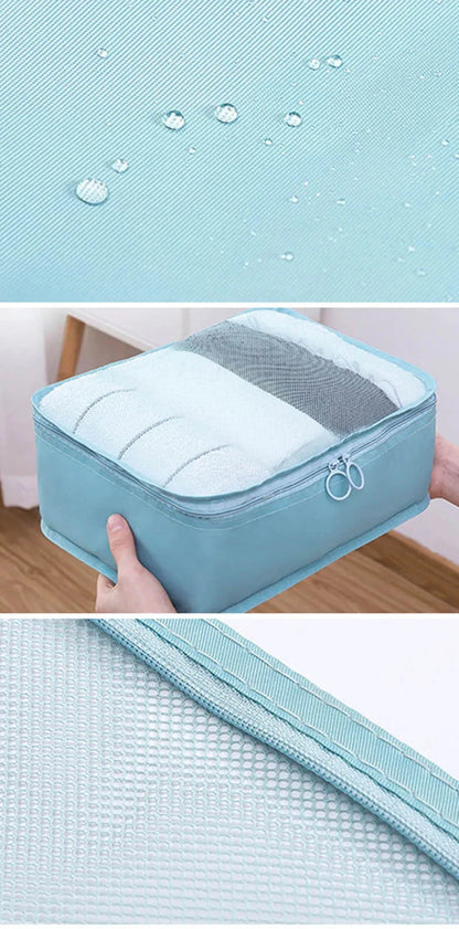 9 Pieces Set Travel Organizer Storage Bags Suitcase Packing Set Storage Cases Portable Luggage Organizer Clothes Shoe Tidy Pouch - AMULET RING STORE