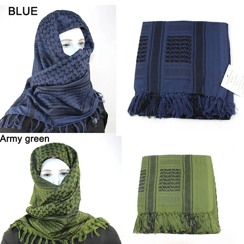Hot sale Arab Keffiyeh Shemagh Scarf Cotton Winter Shawl Neck Warmer Cover Head Wrap Windproof Tactical Camping Scarf Men Women - AMULET RING STORE