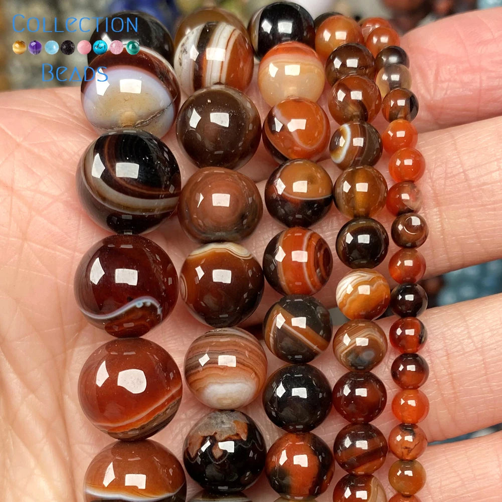 Natural Dream Red Agates Stone Loose Round Beads For Jewelry Making 4/6/8/10/12 MM DIY Bracelets Accessories Wholesale 15"