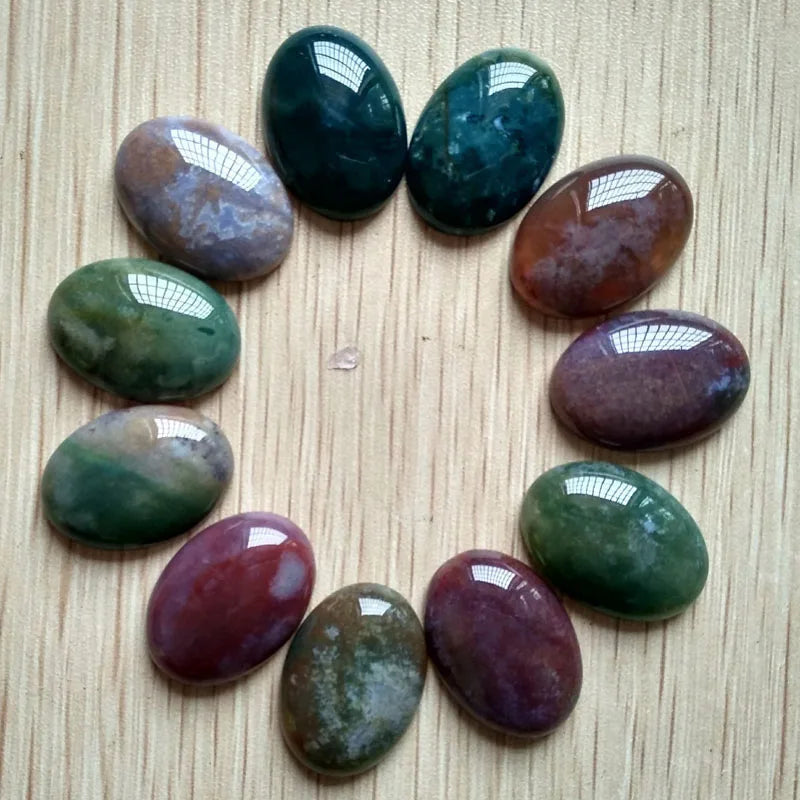 Fast shipping 20pcs/lot Wholesale 18x25mm 2022 hot sell natural stone mixed Oval CAB CABOCHON teardrop beads for jewelry making - AMULET RING STORE